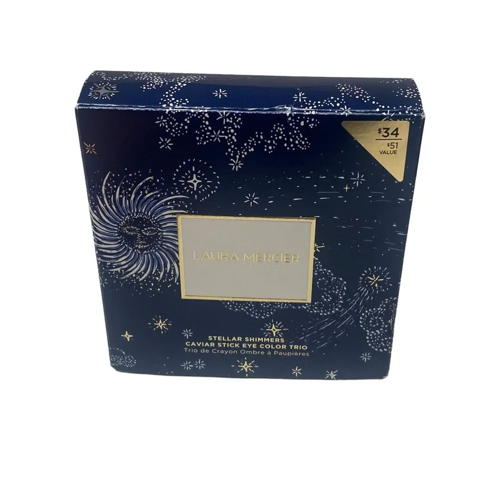 Laura Mercier Holiday Stellar Shimmers Caviar Stick Eye Color Trio Eyeshadow New